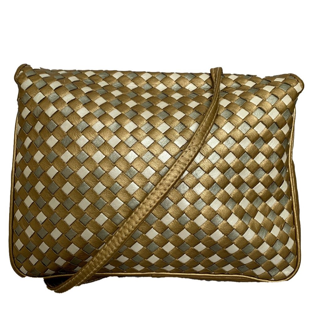 ✨3/$30✨Vintage Woven Silver and Gold Crossbody Bag